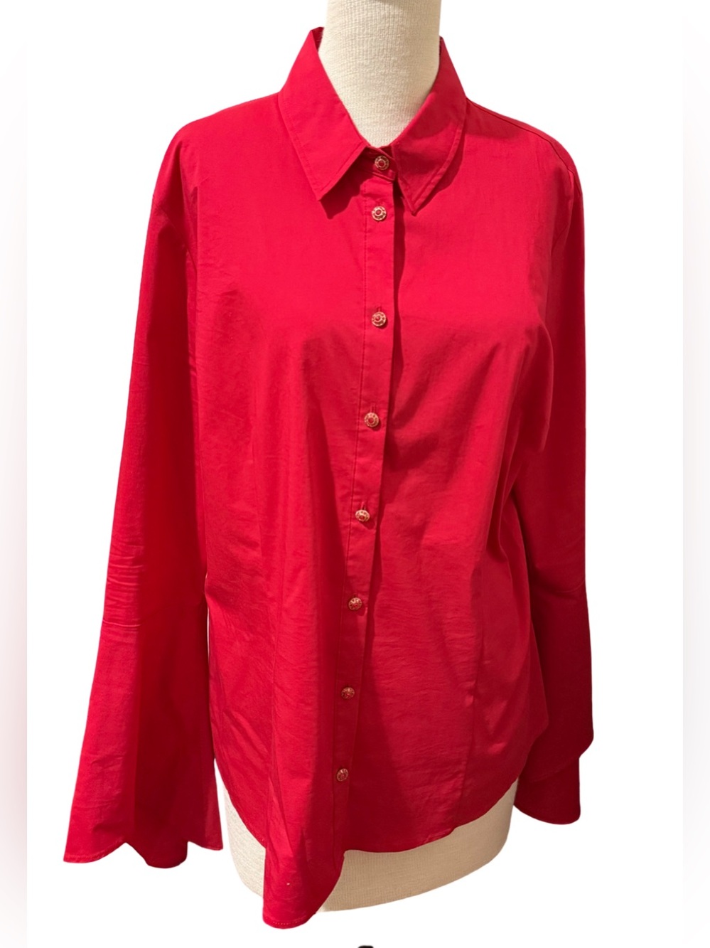 7th Avenue Design Studio Red Button Down Blouse Women’s XL